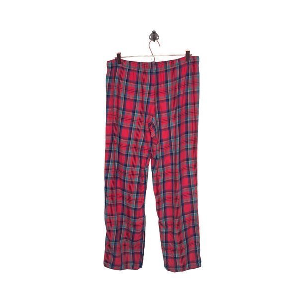 Victoria's Secret‎ Large L Long Red Blue Cotton Modal Tartan Plaid Pajama Pants - Picture 3 of 5